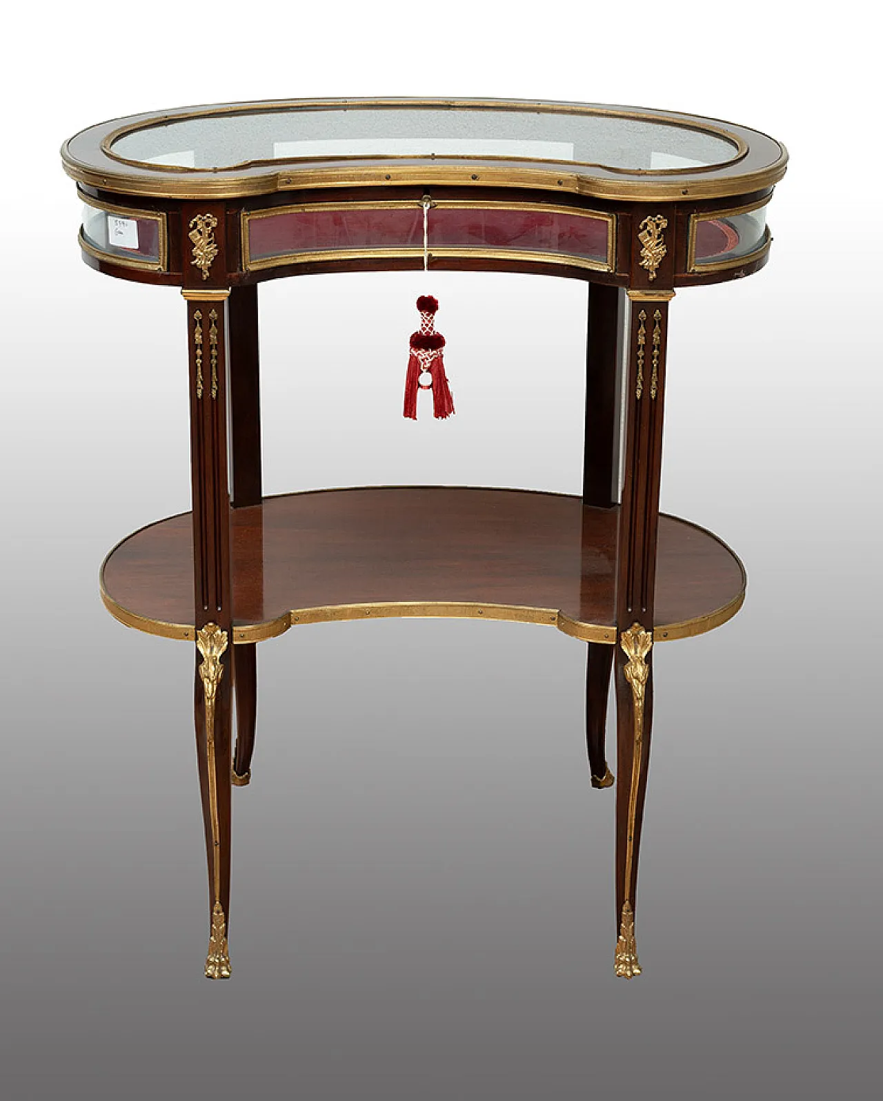 Showcase/Noticeboard Napoleon III in mahogany with inserts of bro elements 1