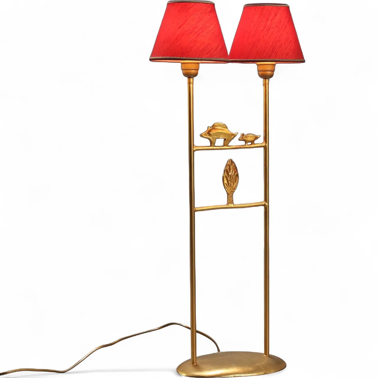 Sculpture lamp in gilded bronze, 20th century 10