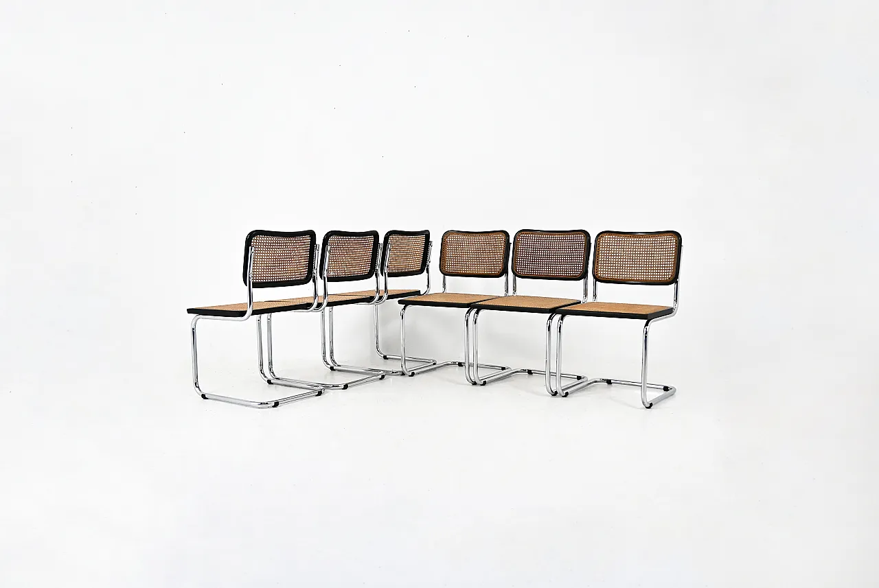 6 sedie da pranzo stile B32 di Marcel Breuer, 80s 1