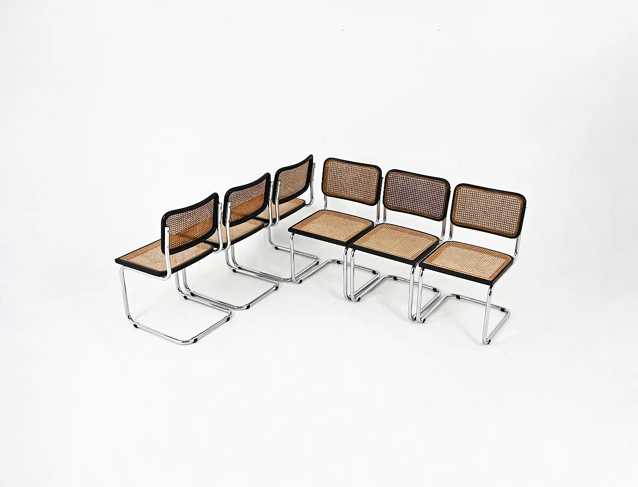 6 sedie da pranzo stile B32 di Marcel Breuer, 80s 2