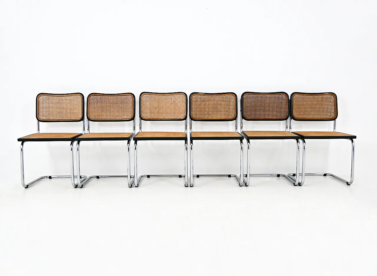 6 sedie da pranzo stile B32 di Marcel Breuer, 80s 3