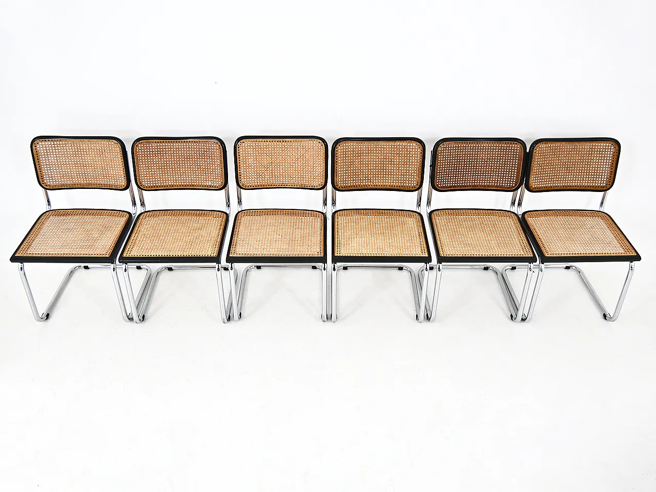 6 sedie da pranzo stile B32 di Marcel Breuer, 80s 7