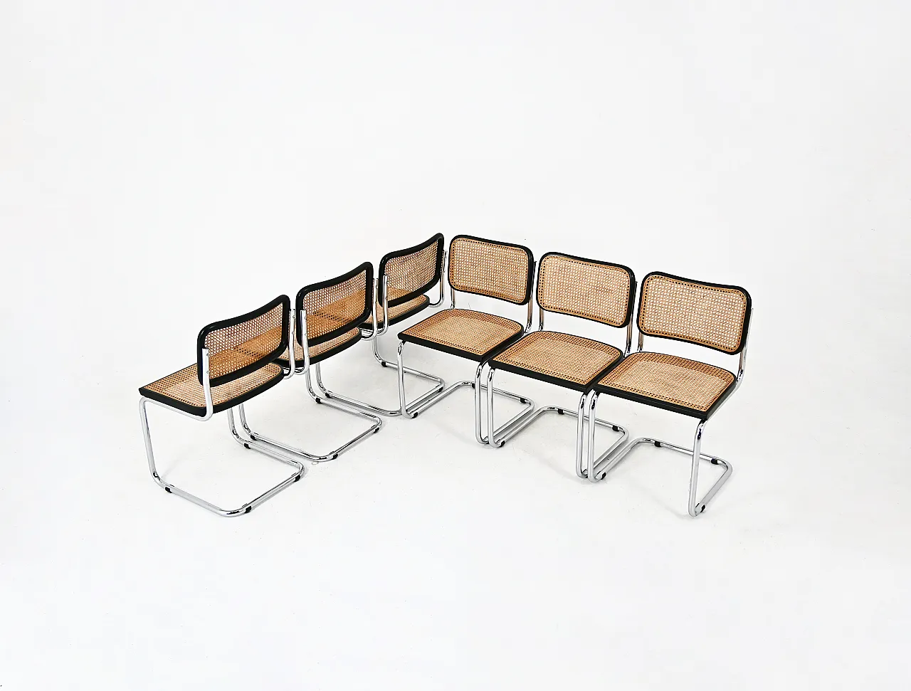 6 sedie da pranzo stile B32 di Marcel Breuer, anni '80 2