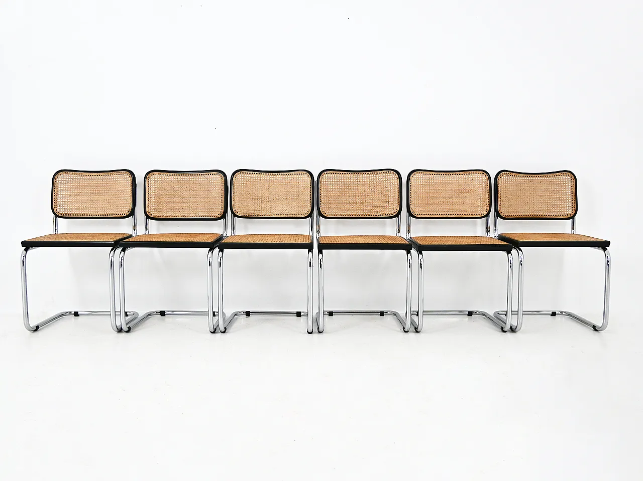 6 sedie da pranzo stile B32 di Marcel Breuer, anni '80 3