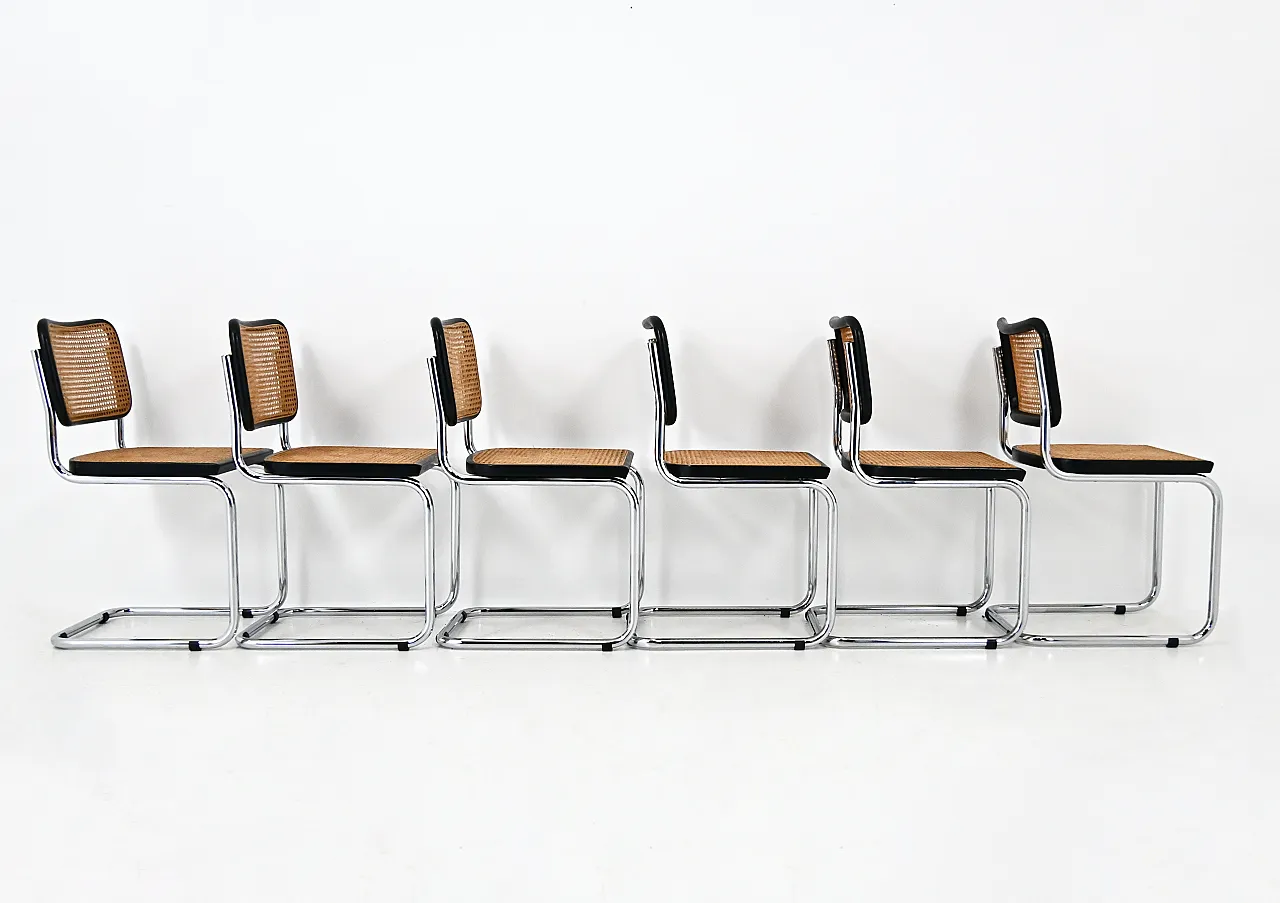 6 sedie da pranzo stile B32 di Marcel Breuer, anni '80 4