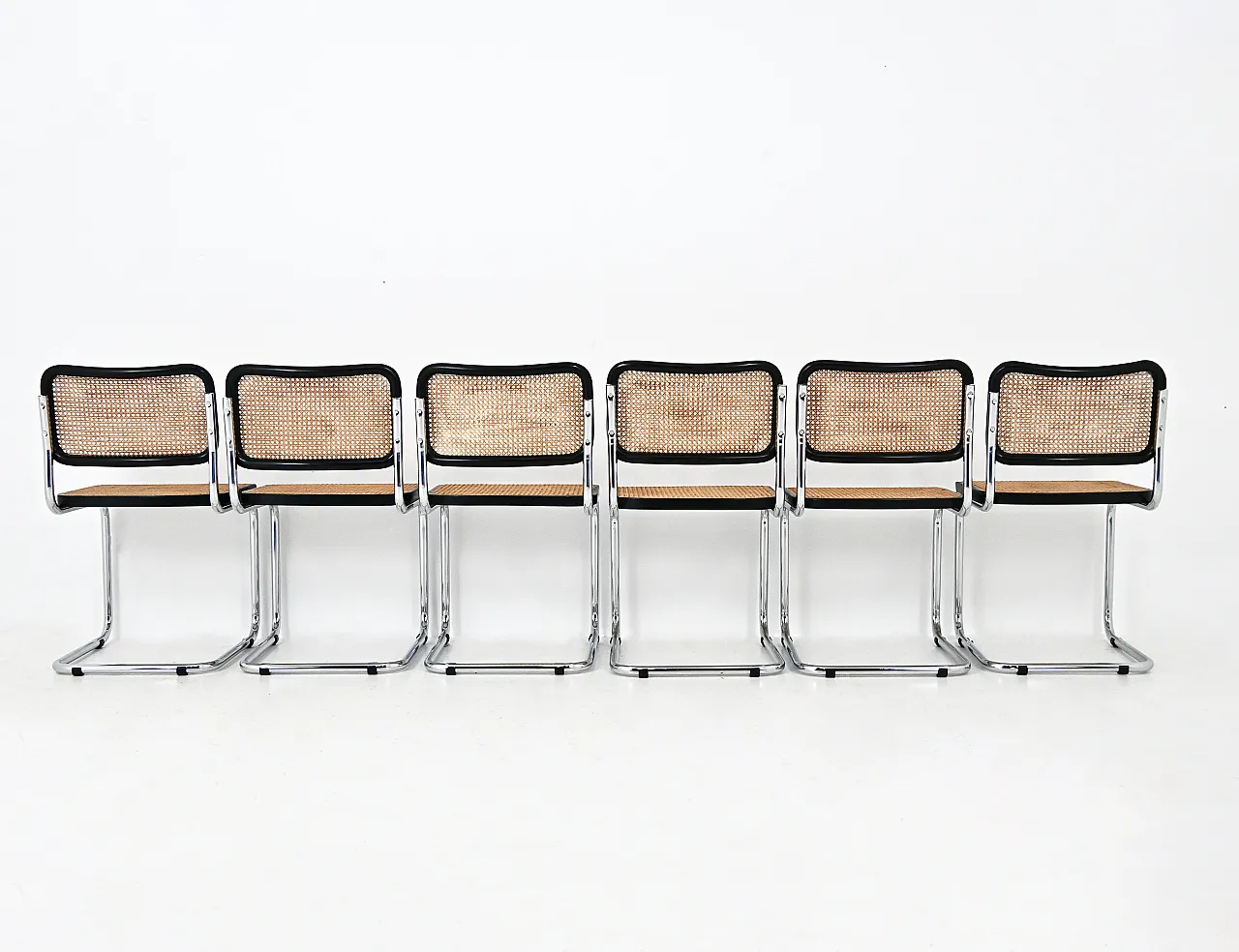 6 sedie da pranzo stile B32 di Marcel Breuer, anni '80 5