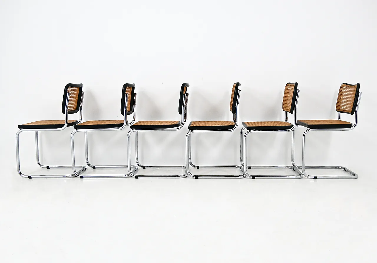 6 sedie da pranzo stile B32 di Marcel Breuer, anni '80 6