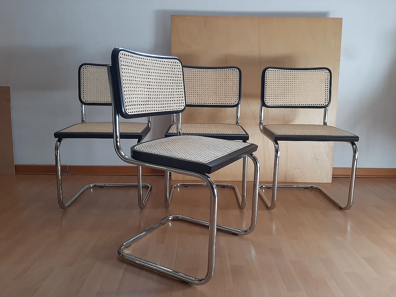 4 Sedie Ceca B32 in legno laccato nero di Mdf Italia, anni 2000 1