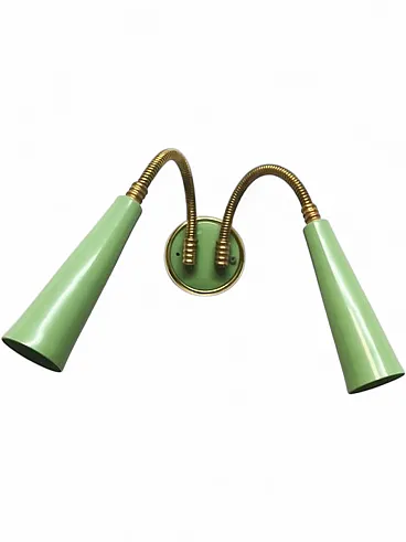 Lampada da parete a due luci Sputnik con bracci regolabili, 1960
