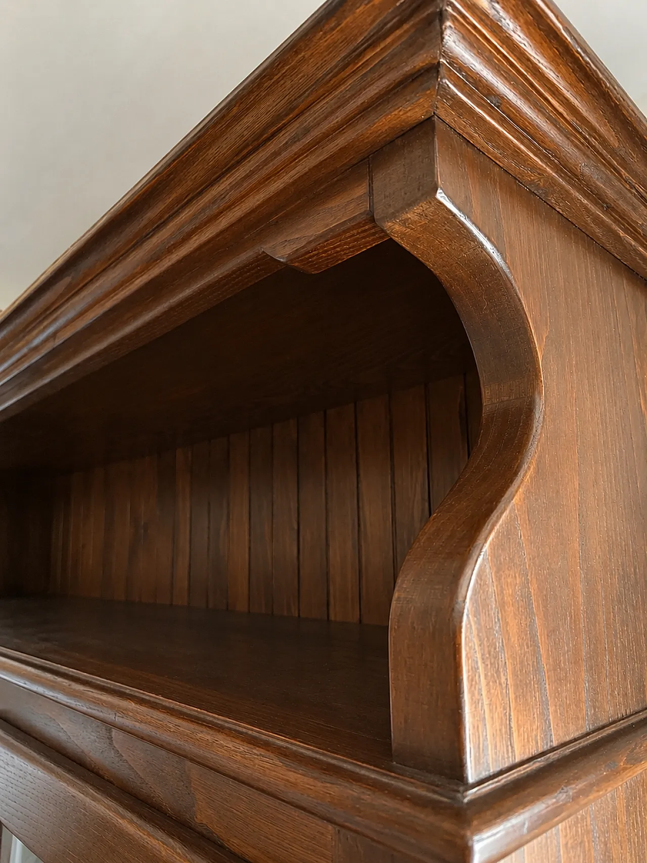 Wooden glass cabinet sideboard, 1980s 2