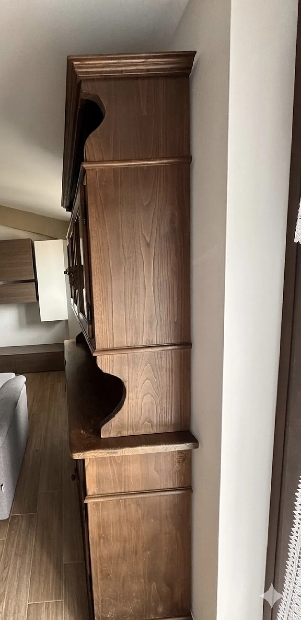 Wooden glass cabinet sideboard, 1980s 3