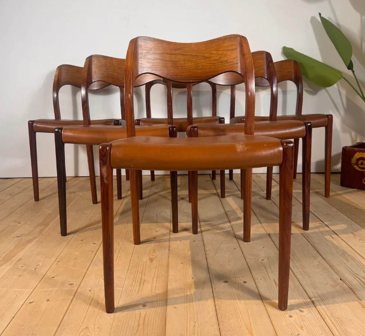 6 sedie Model 71 di Niels Otto Møller, anni ’60 2