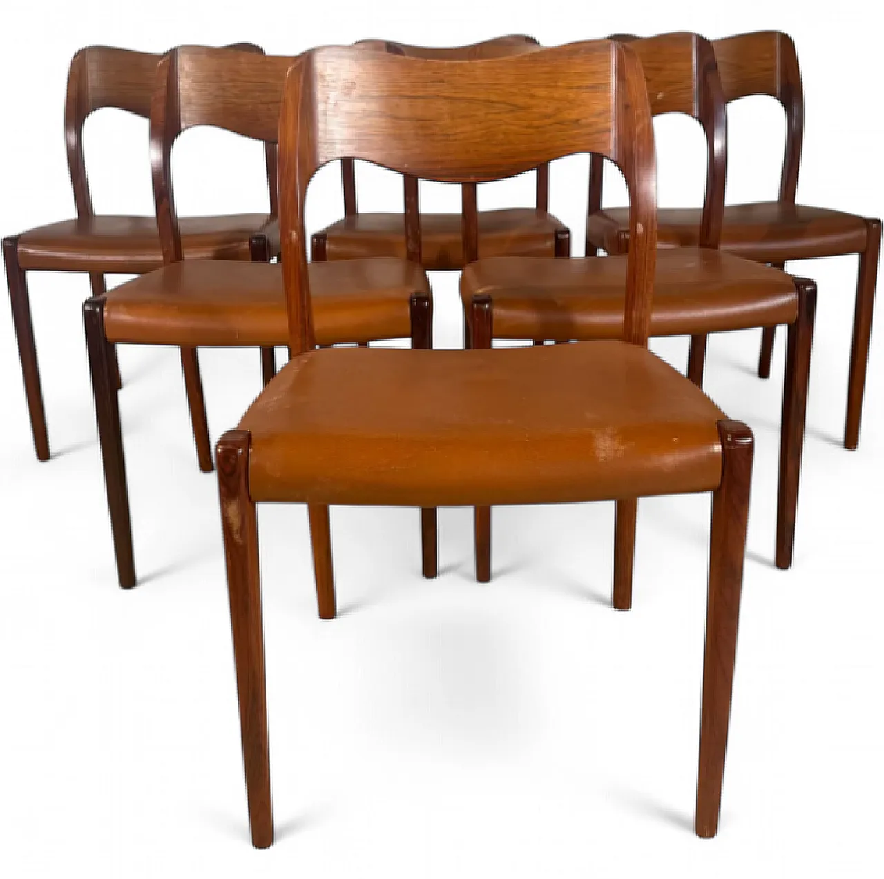6 sedie Model 71 di Niels Otto Møller, anni ’60 8