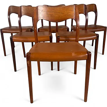 6 sedie Model 71 di Niels Otto Møller, anni ’60