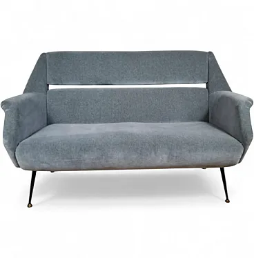 Divano Minotti per Gigi Radice in velluto Kvadrat Bicolor, anni '50