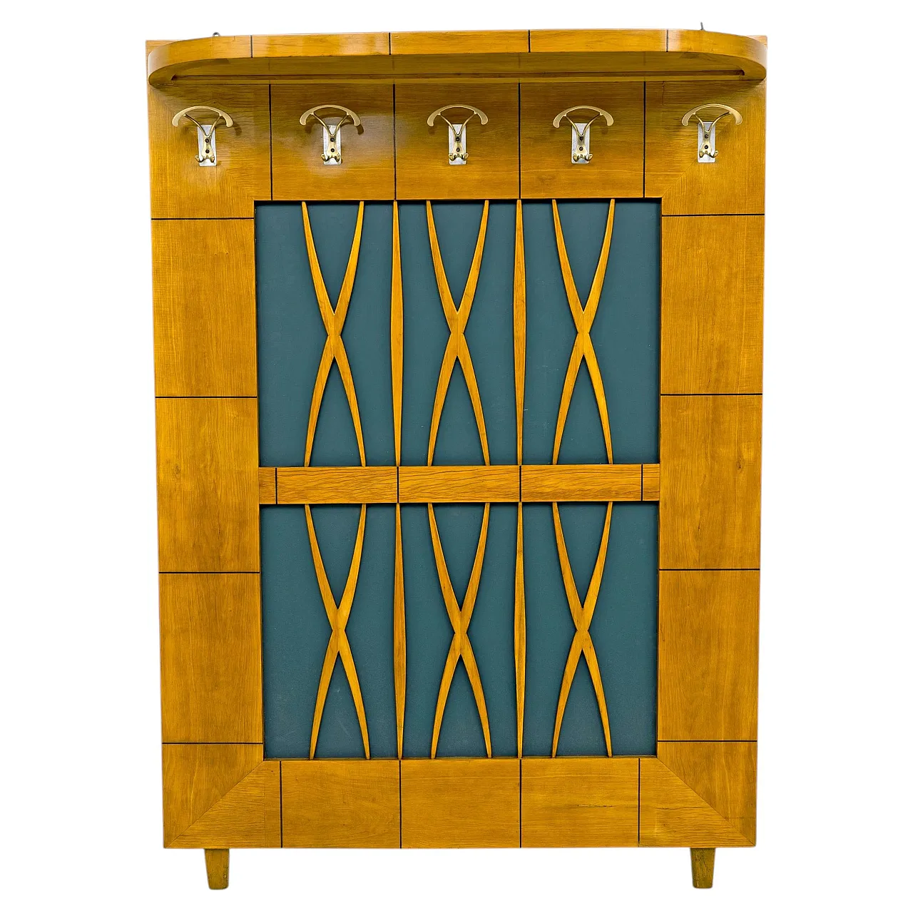 Appendiabiti Art Déco in acero nello stile di Paolo Buffa, anni '50 1