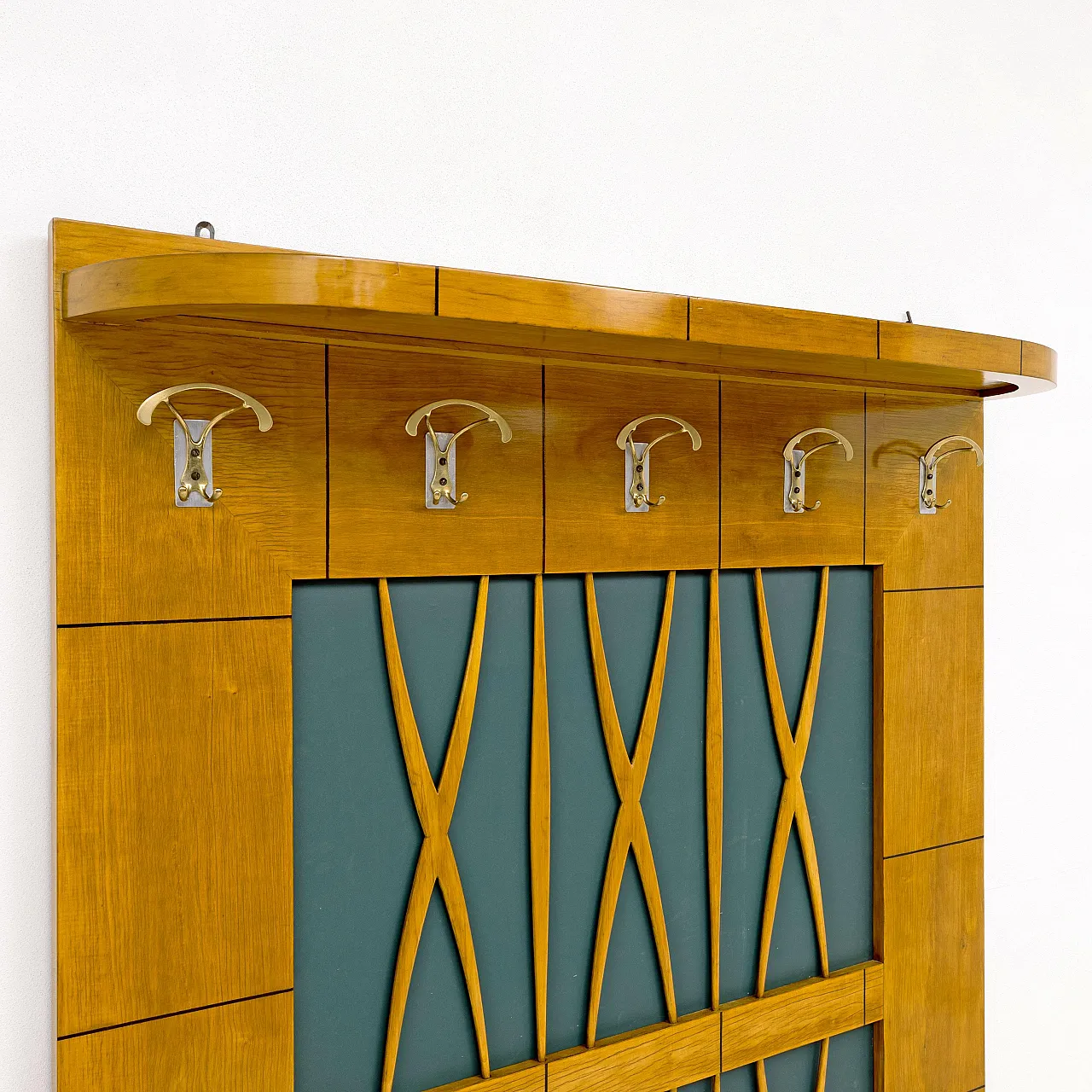 Appendiabiti Art Déco in acero nello stile di Paolo Buffa, anni '50 4