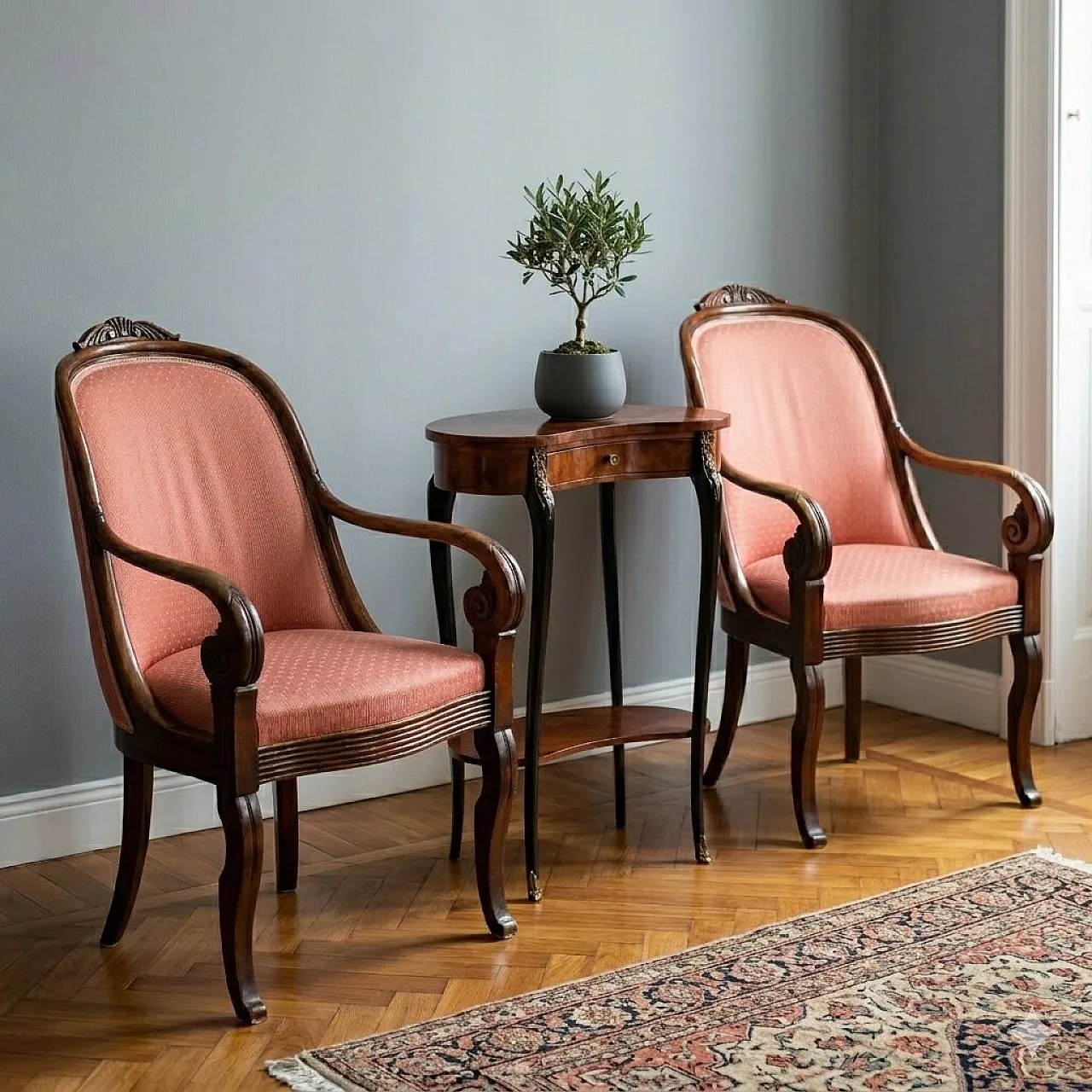 Pair of armchairs, 19th century 2