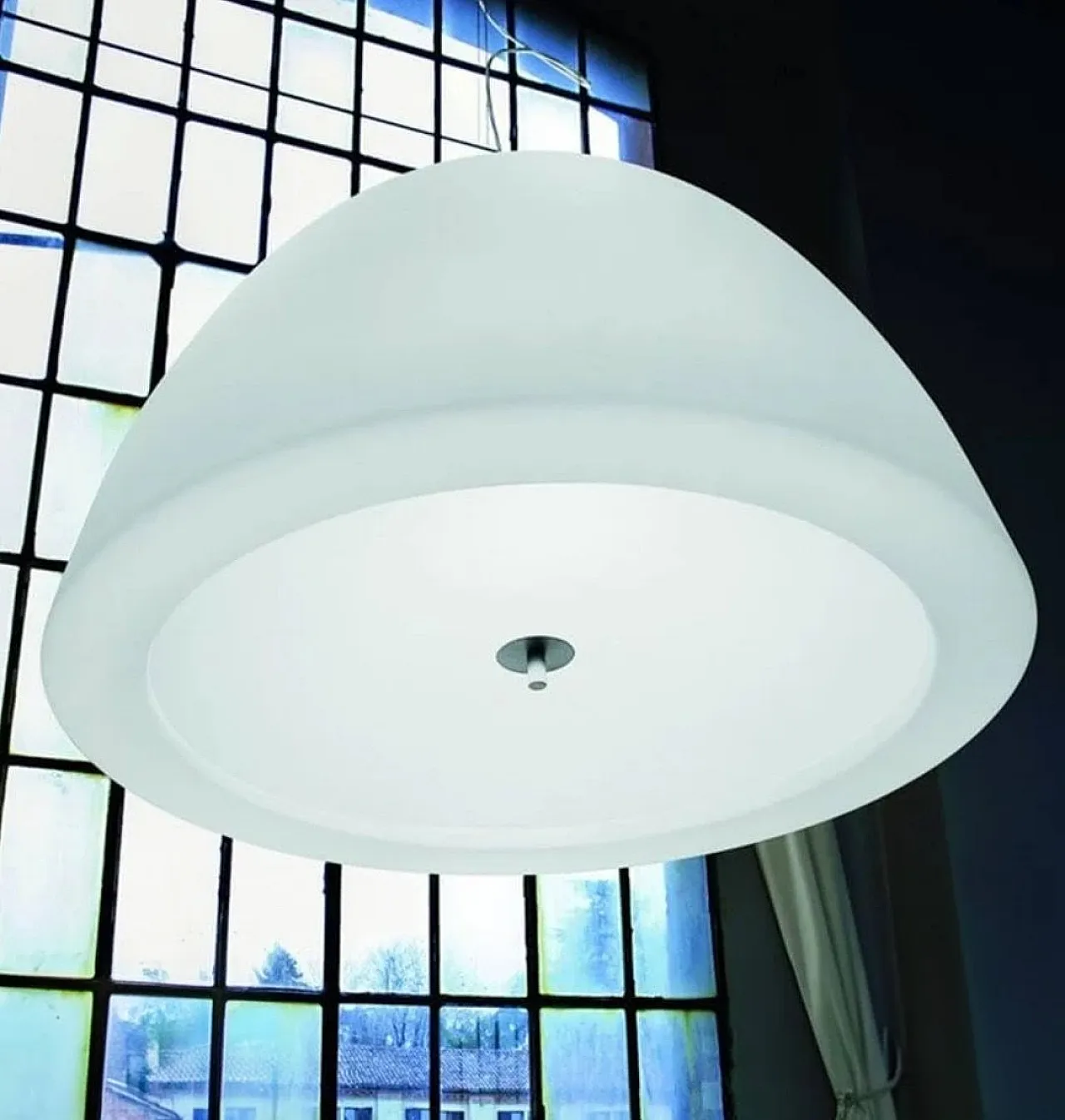Pair of Willy Glass 60 ceiling lamps by Enzo Panzeri, 2000s 1