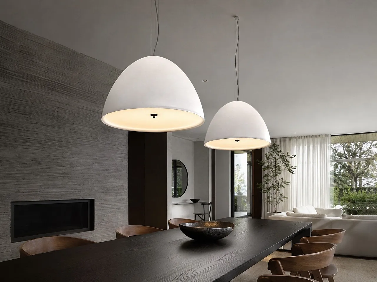 Pair of Willy Glass 60 ceiling lamps by Enzo Panzeri, 2000s 5