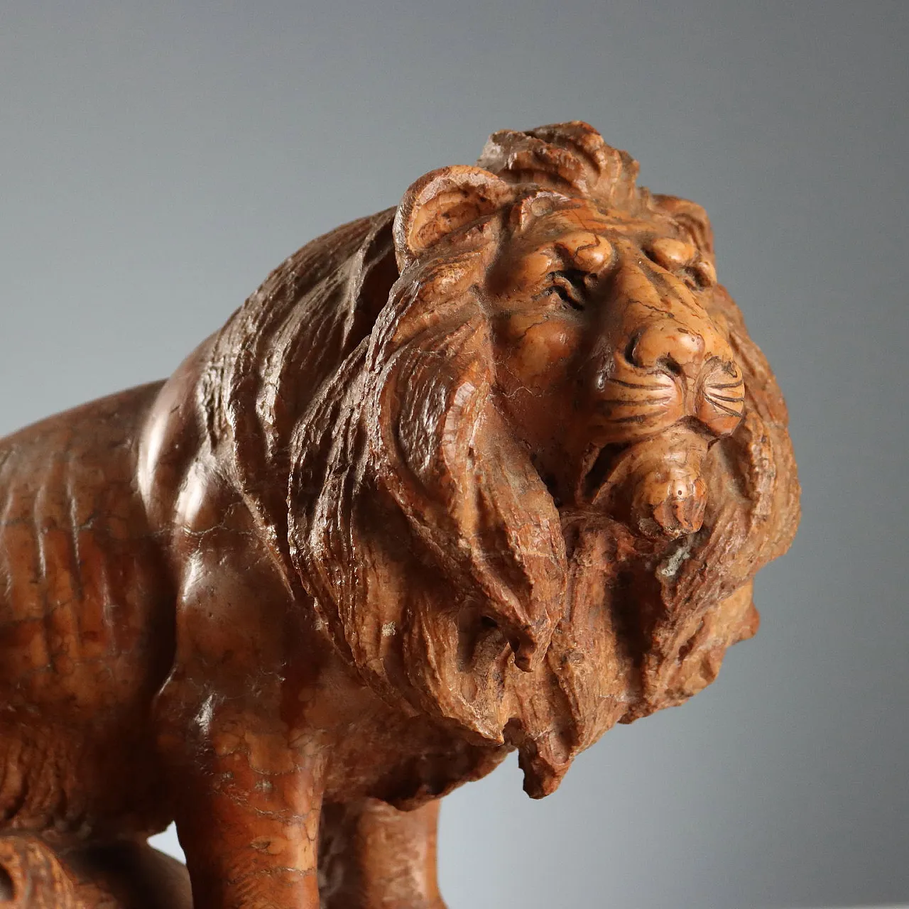 Lions sculpture in Verona red marble, 20th century 3