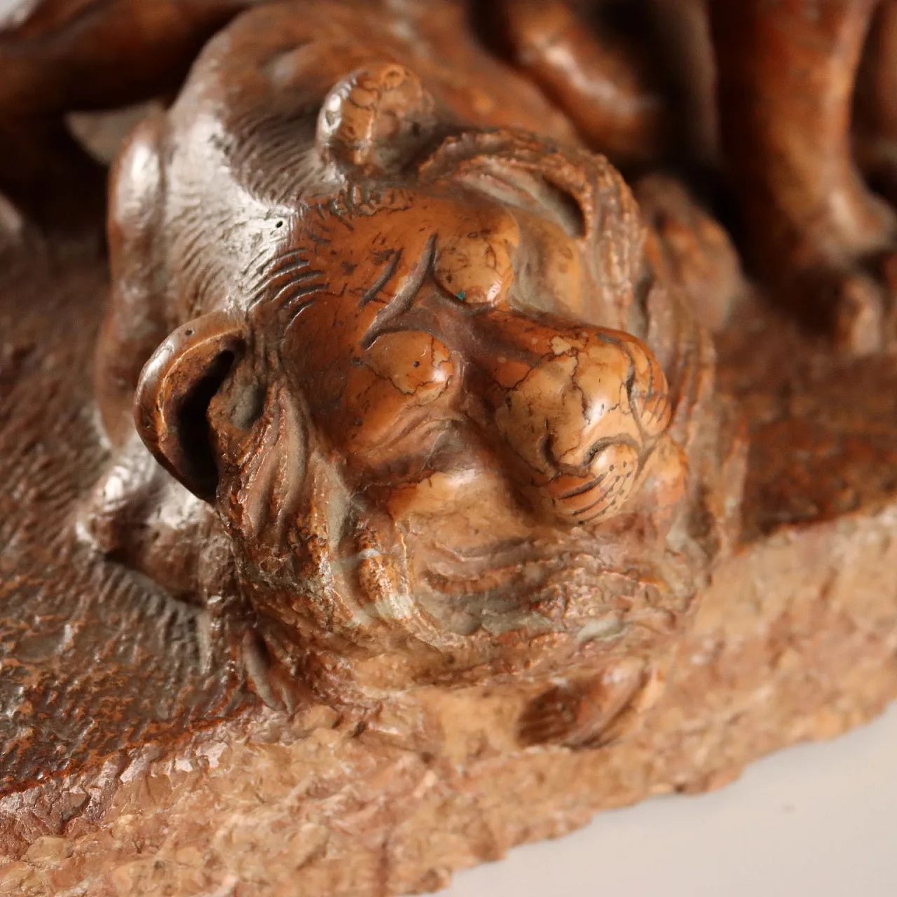 Lions sculpture in Verona red marble, 20th century 4