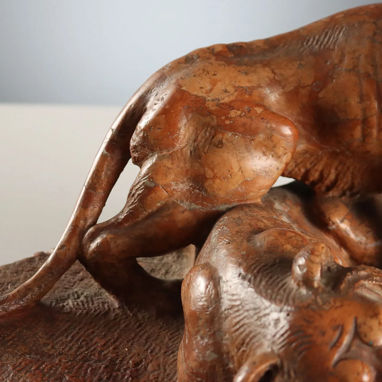 Lions sculpture in Verona red marble, 20th century 5