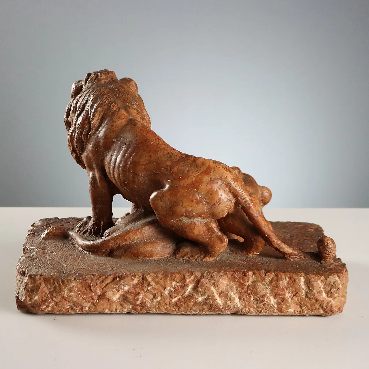 Lions sculpture in Verona red marble, 20th century 8