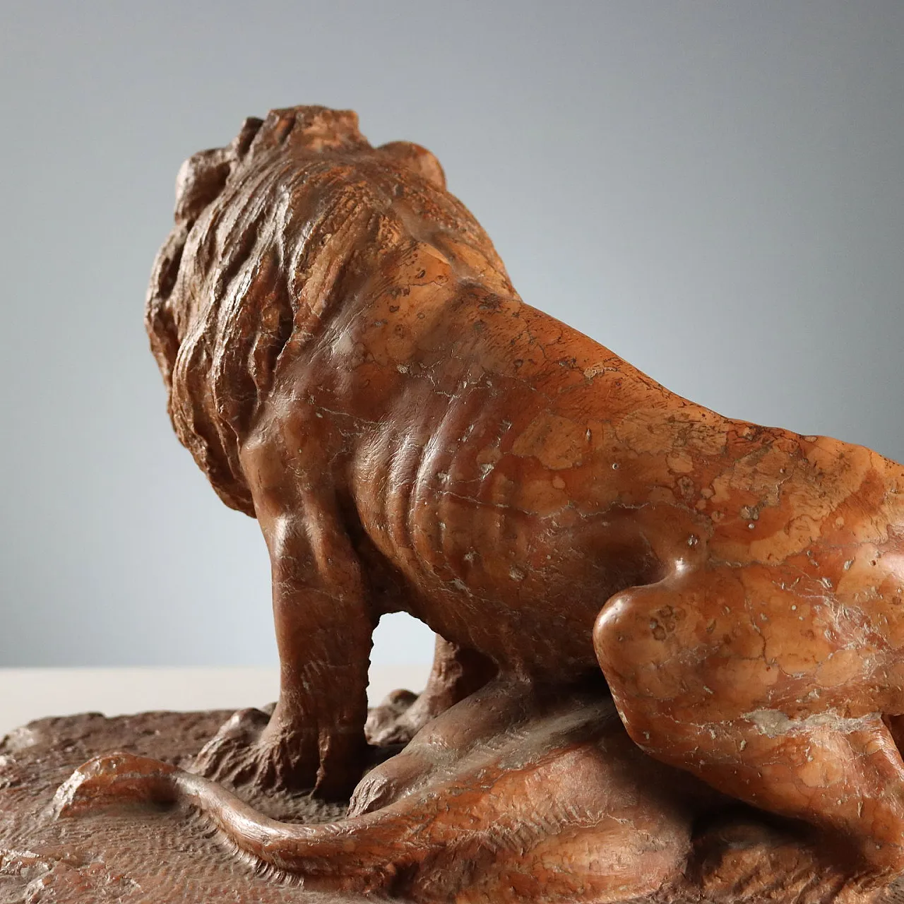 Lions sculpture in Verona red marble, 20th century 9