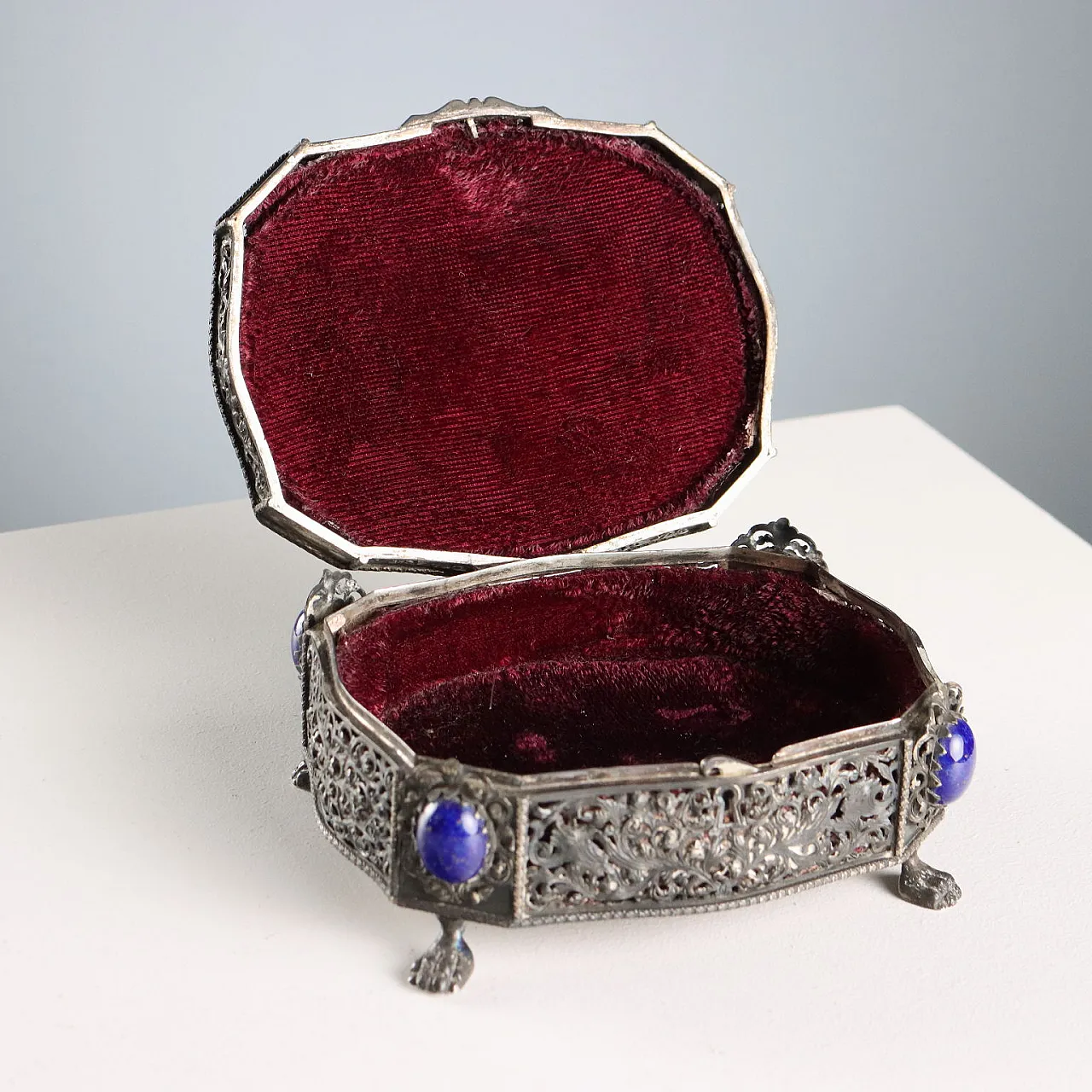 Silver and enamel casket, 20th century 8