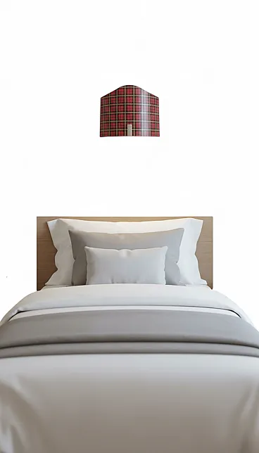 Applique da parete rossa e nera in vetro