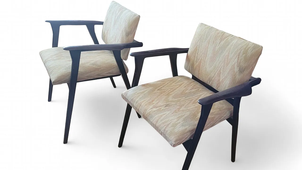 Pair of armchairs by Silvio Cavatorta, 50s 4