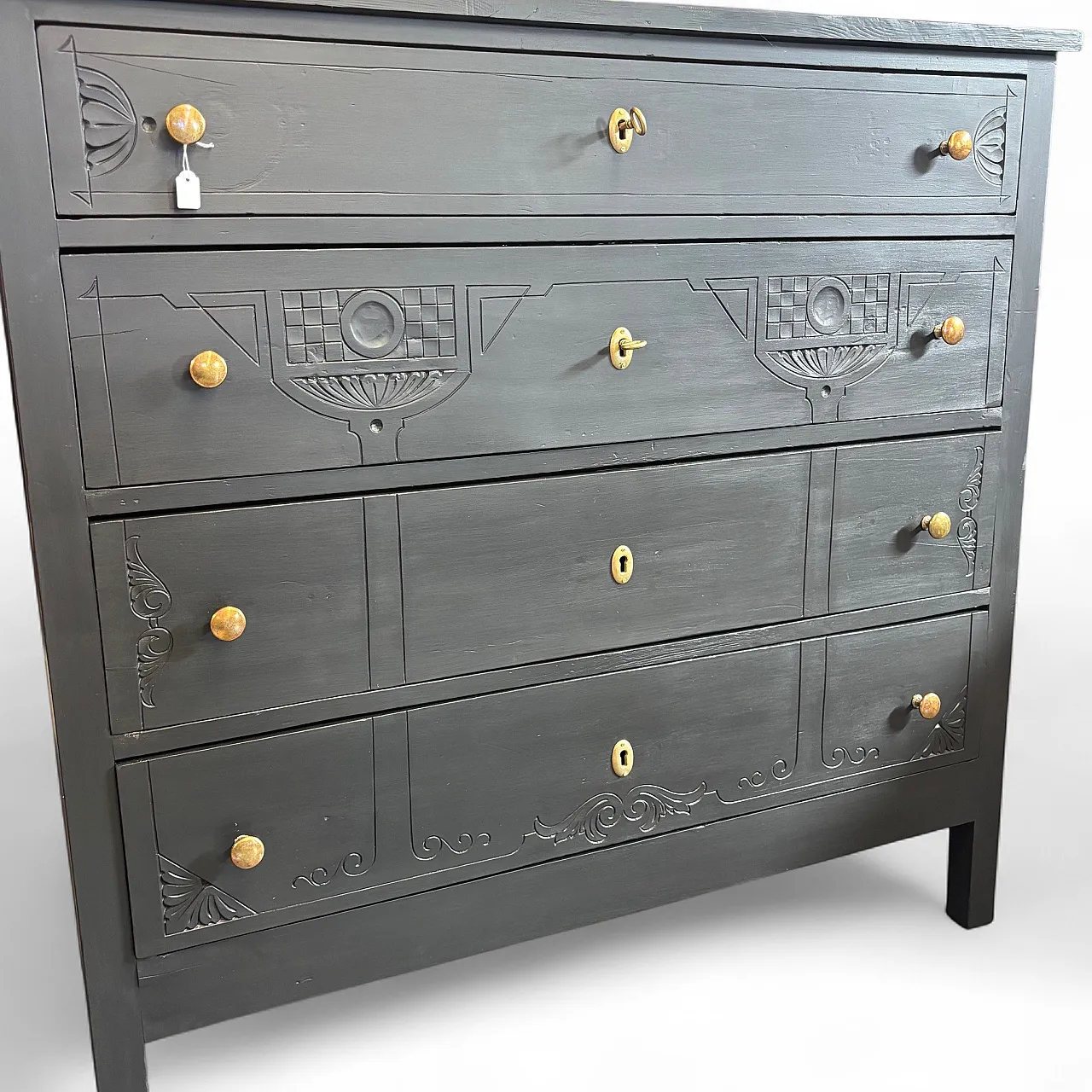 Chest of drawers Liberty chest of drawers, black lacquered, 20th c. 14