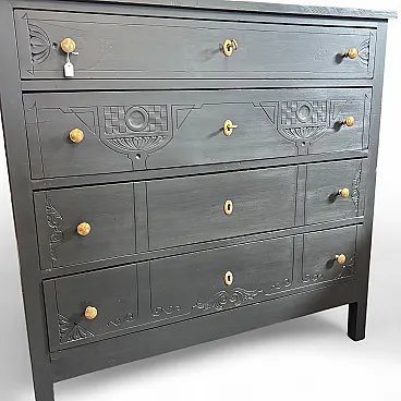 Chest of drawers Liberty chest of drawers, black lacquered, 20th c.