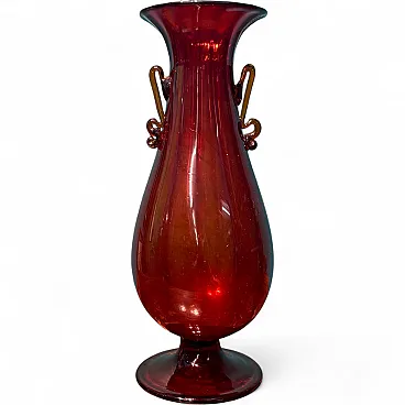 Murano vase Ruby red by Vittorio Zecchin, 1920s