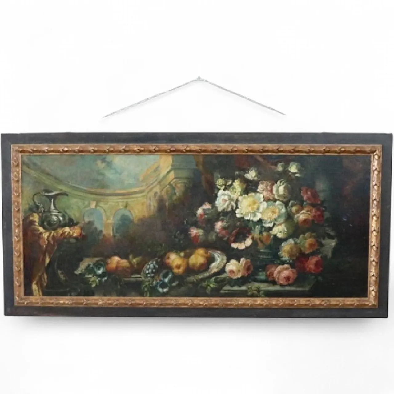 Grande dipinto olio su tela, natura morta, '800 19