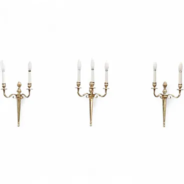 3 gilded brass appliques, 19th century