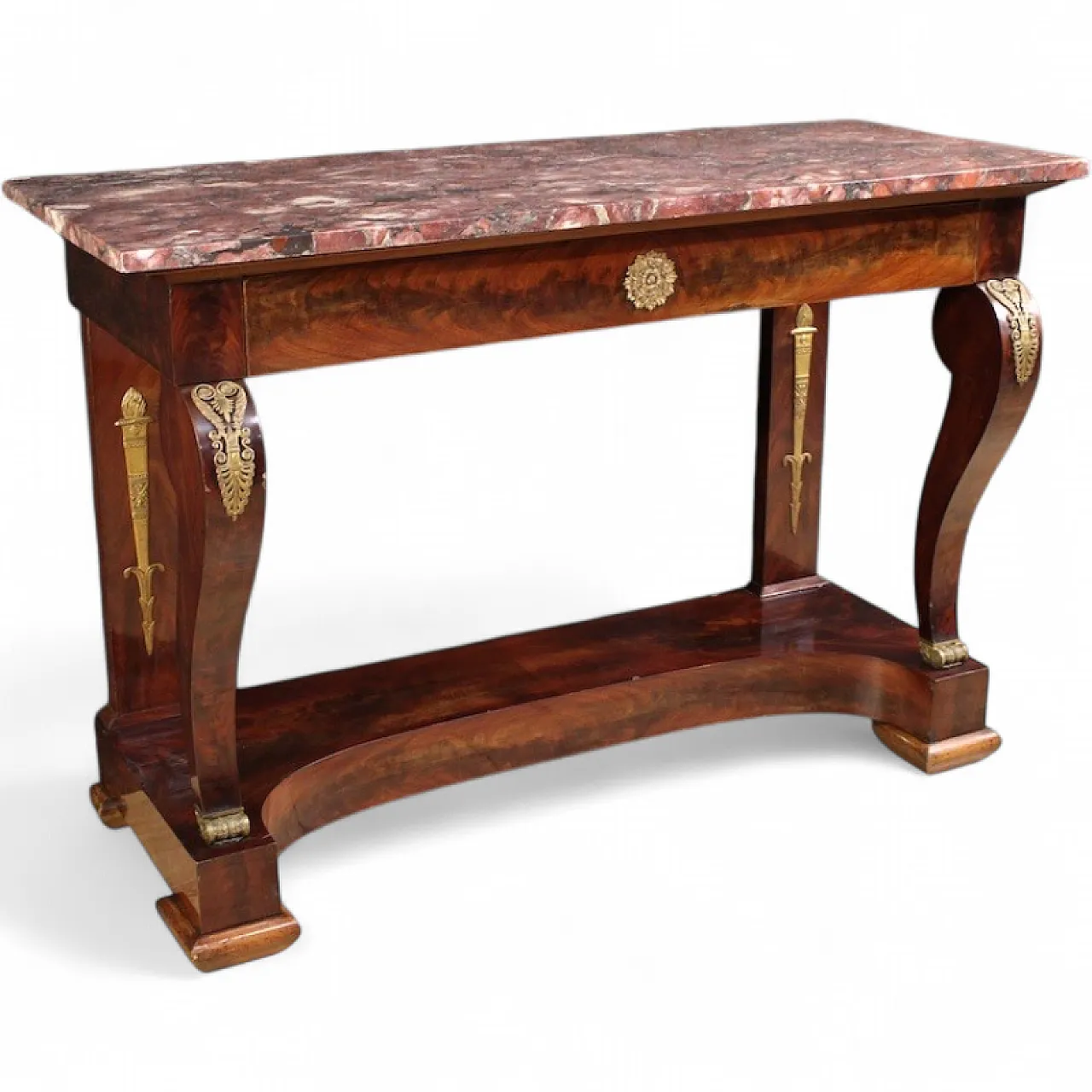 Italian Empire style console with marble top,  19th century 13