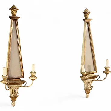 Pair of  Italian Louis XVI style wall lights, 20th century