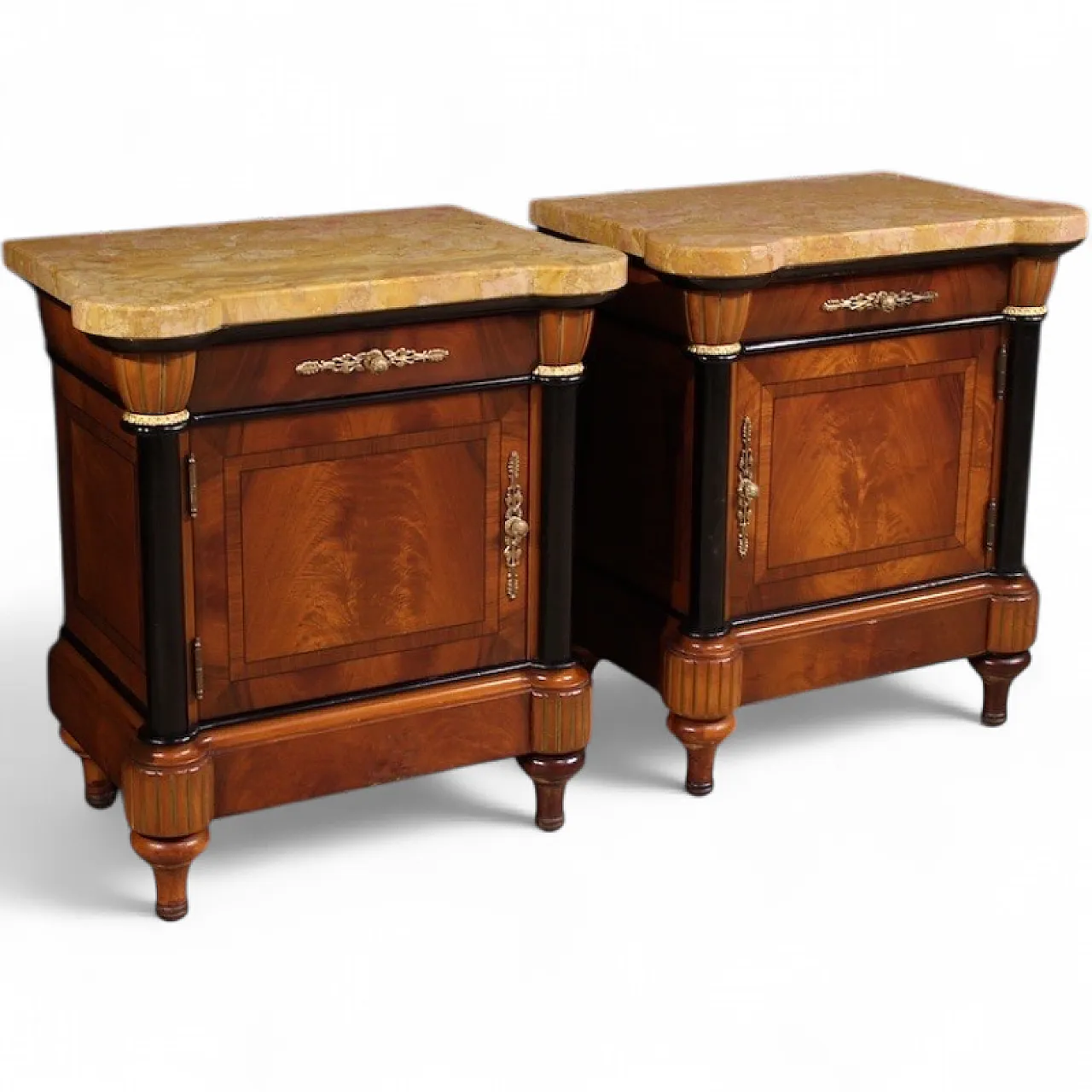 Pair of Italian bedside tables marble top, 20th century 13