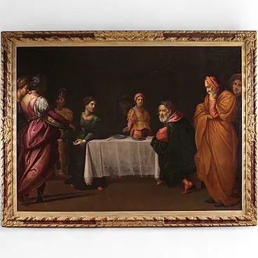 Large 17th century Italian painting, Herod's Feast