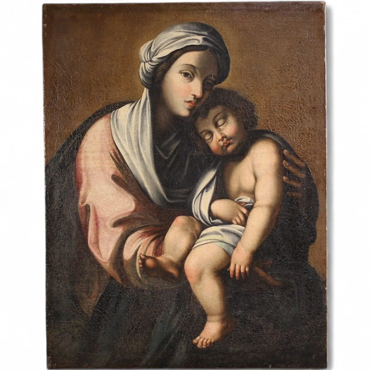 Italian painting Madonna with Child, 18th century 16