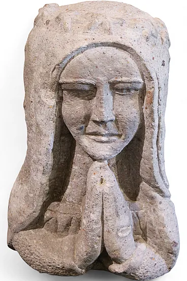 Busto gotico Immacolata Concezione pietra peperino Lazio, primi '900