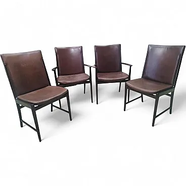 Set of 4 chairs by Kai Lyngfeldt Larsen for Soren Wiladsen, Denmark, 1960s