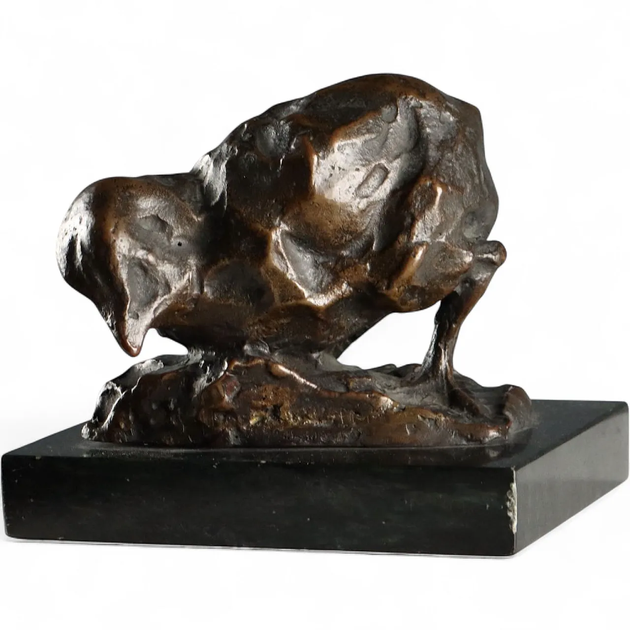 Bronze bird on black marble base, 19th century 8