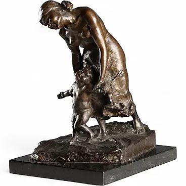 First Steps, bronze sculpture, 20th century