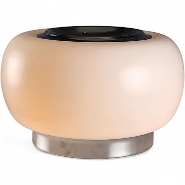 Table lamp in aluminium and glass, 1970s