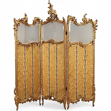 Rococo style screen, late 19th century