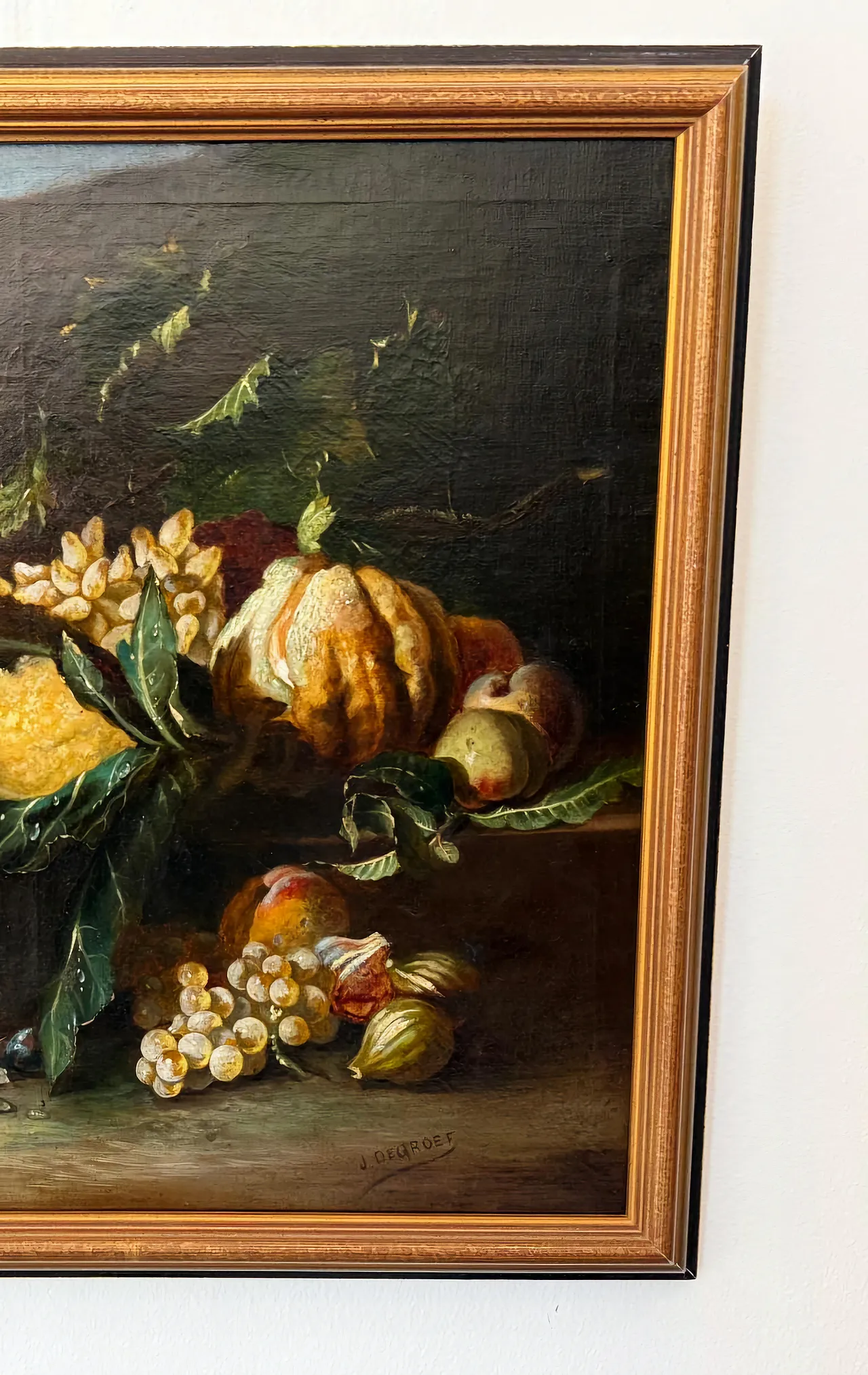 Still Life with Fruits, Signed Oil on Canvas, 19th Century 4