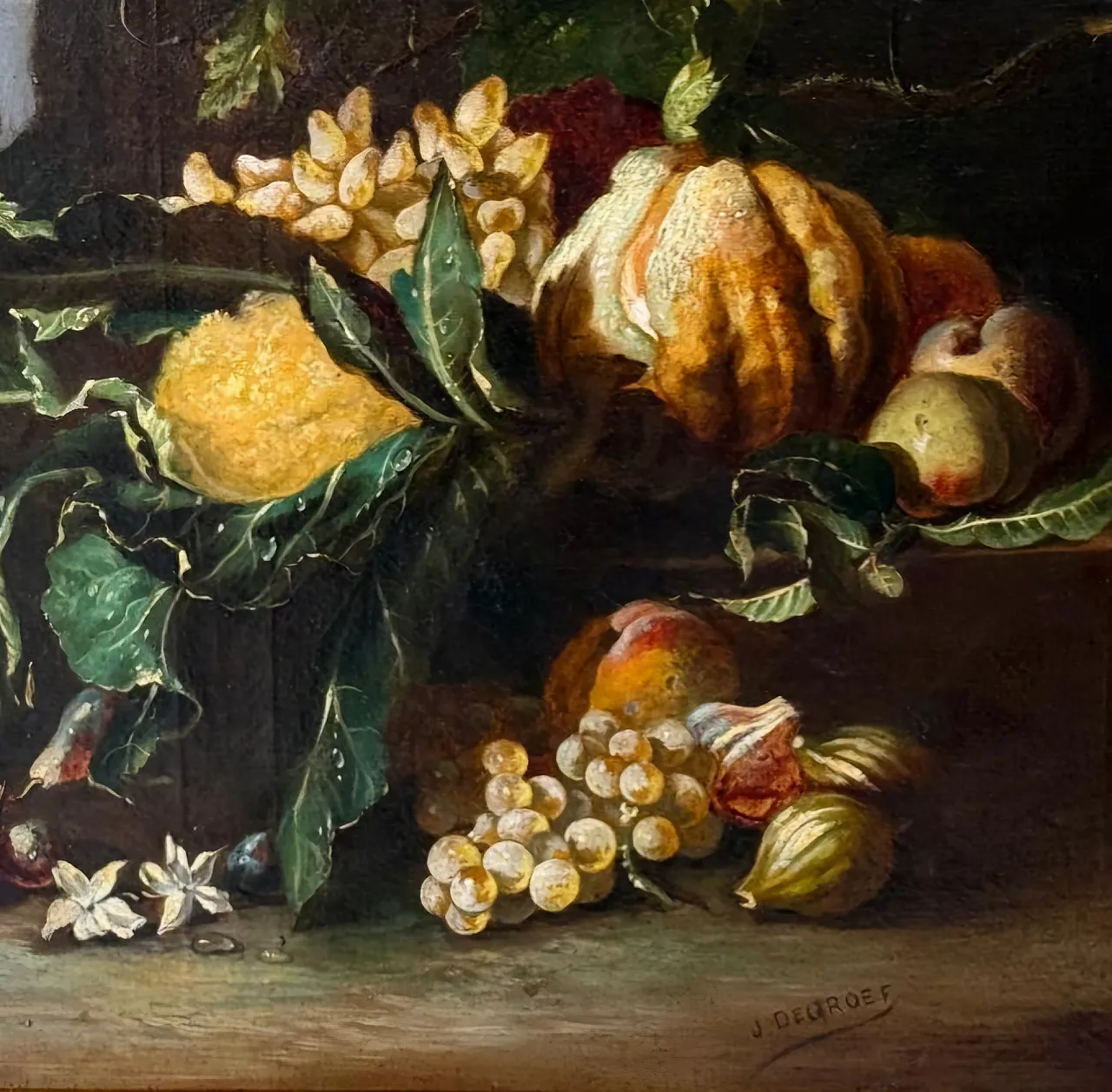 Still Life with Fruits, Signed Oil on Canvas, 19th Century 6